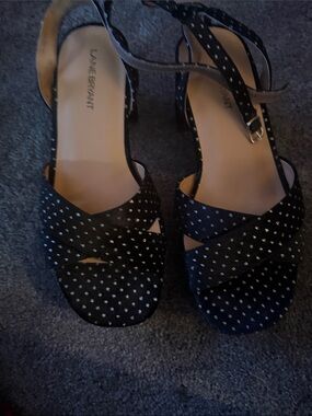 Lane Bryant Black Studded Crisscross Heels